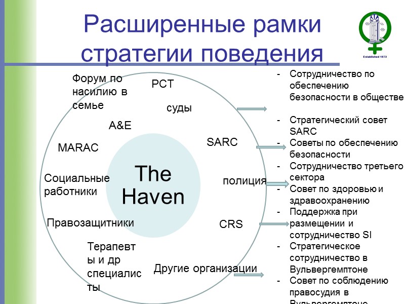 Расширенные рамки стратегии поведения Форум по насилию в семье полиция A&E PCT SARC Другие